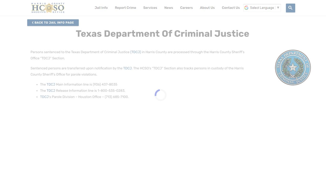 Texas Department of Criminal Justice - Harris County Sheriff's Office